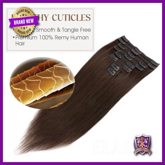 18 Inch Clip In Human Hair Extensions 8pcs Weft Straight Remy Hairpieces